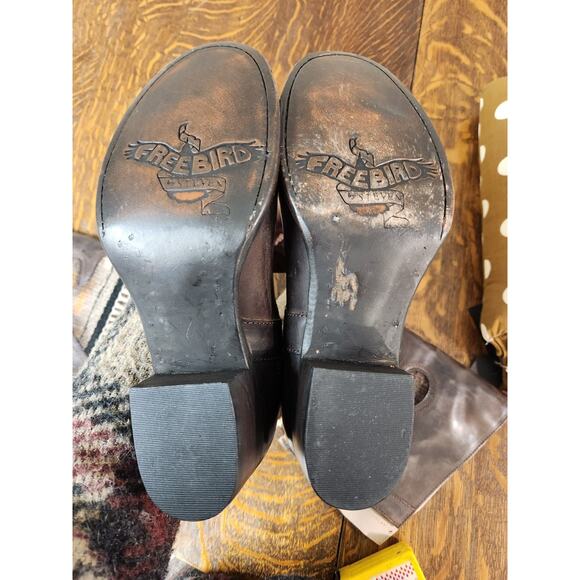 Freebird by Steven Sun Boots Womens Size 8 Brown Leather Woven Aztec Knee High - Picture 9 of 9